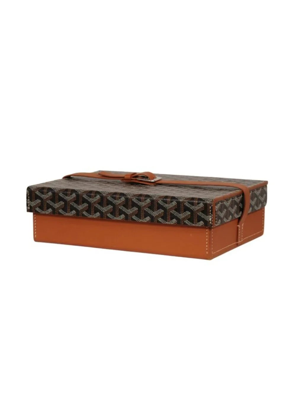 Goyard Montre De Voyage Eight Watch Box Black Tan Travel Trunk Case Buckle Strap